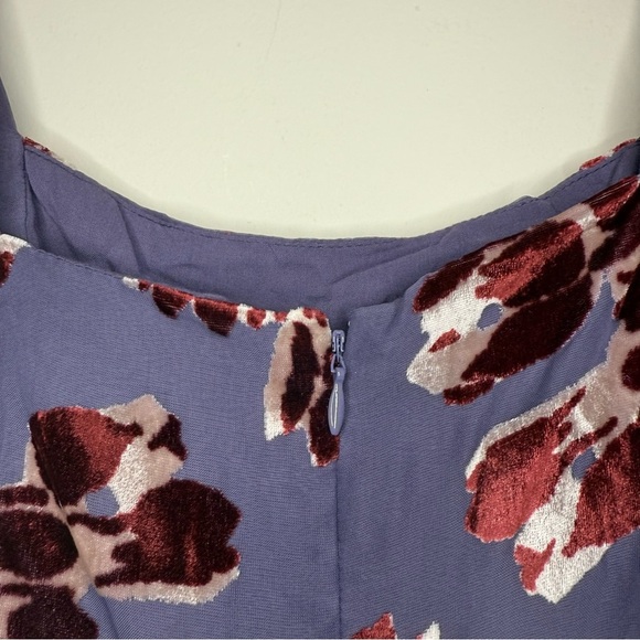 NWT ANTHRO Moulinette Soeurs Boho Purple Velvet Burnout Belted Wide Leg Jumpsuit - Picture 6 of 11